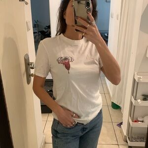 Stay cold apparel White red black purple eagle Graphic Tee size small